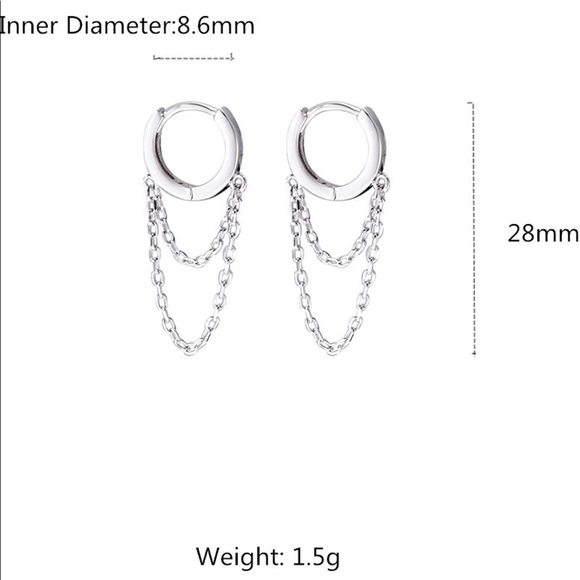 ✨Insta Tassel chain drop hoop earrings - Picture 3 of 5